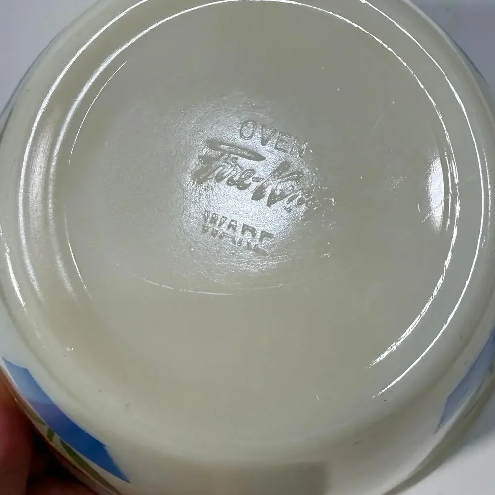 Rare Fire King Tulip Bowls Milk Glass Nesting Bowls Splash Proof Full Set of 4